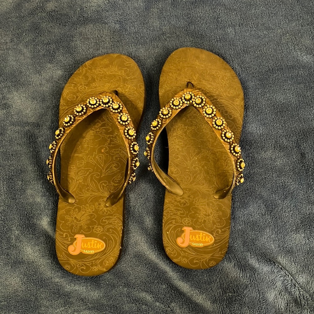 Justin Rhinestone Flip Flops